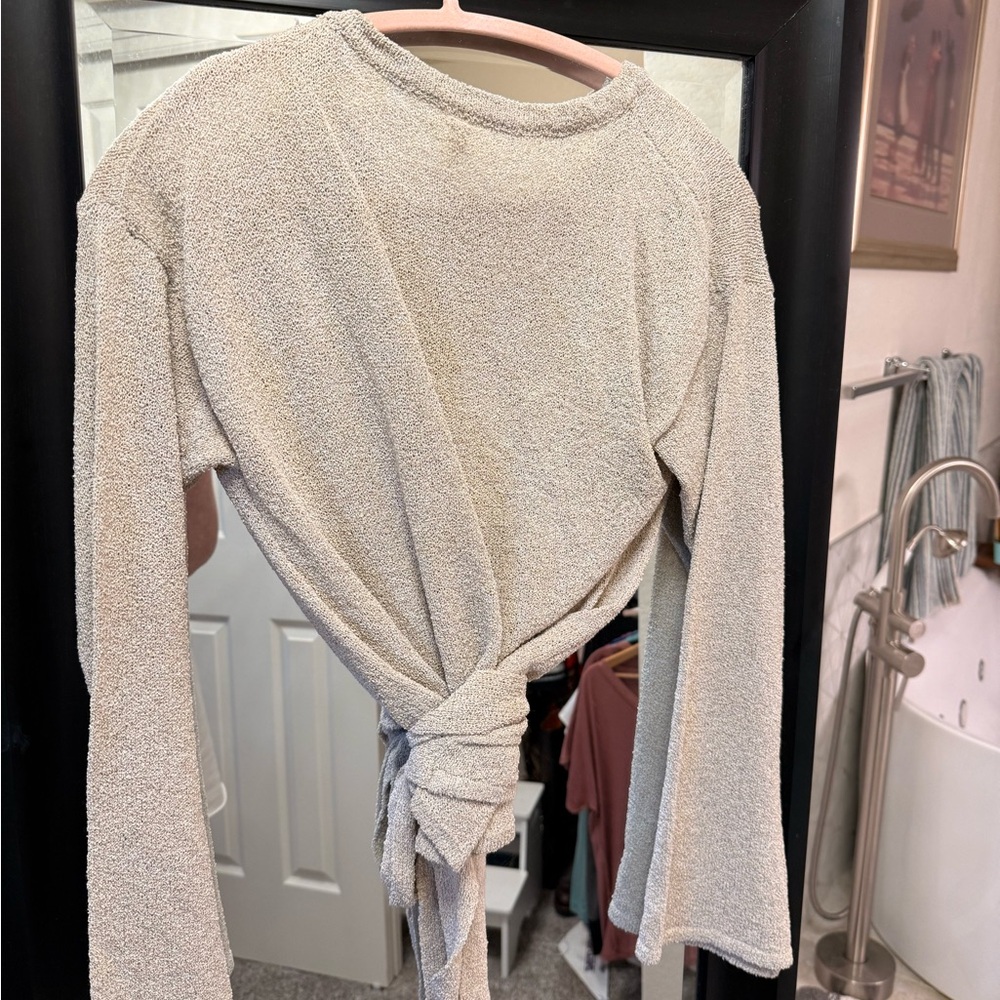 Wishlist Textured Knit Sweater in Beige